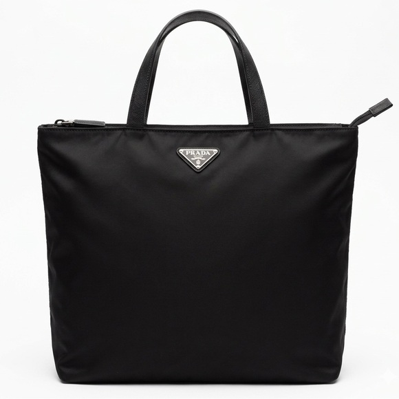 Authentic Prada Tessuto Nylon Black Tote Bag - Picture 2 of 14
